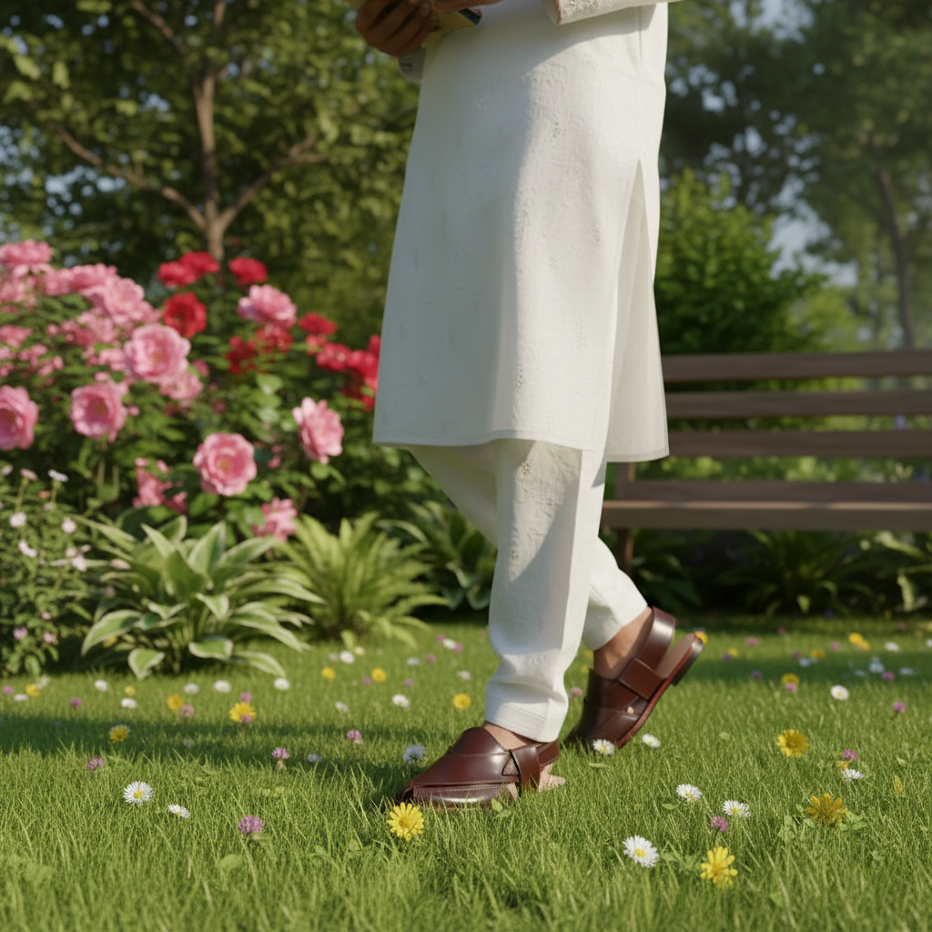 Handmade Brown Quetta Norozi Leather Chappal