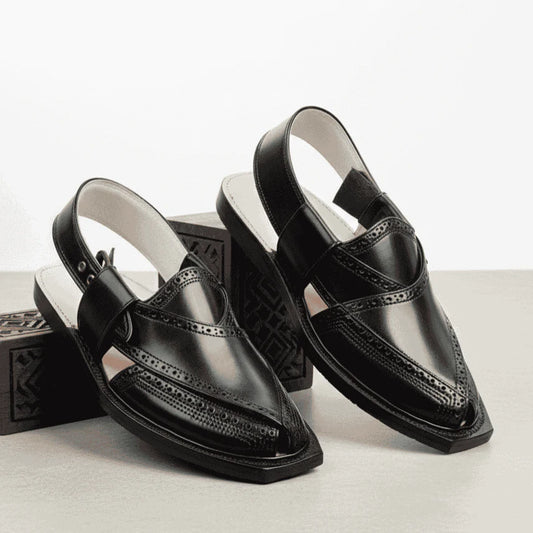 Handmade Brock Quetta Norozi Leather Chappal